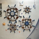 地中海风格船舵手实木美式乡村立体墙饰壁挂件家居房间酒吧装饰品
