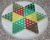 儿童玩具 4032玻璃弹珠跳跳棋 弹子跳棋学生奖品礼物彩色六角棋盘