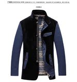 海蓝之家剪标韩版休闲立领夹克撞色修身商务男装绅士外套特价清仓