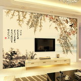 中国风大型壁画客厅电视背景墙墙纸无纺布壁纸写意山水画忆江南