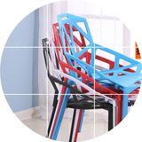 特价简约现代塑料椅几何设计师椅办公休闲椅接待椅咖啡椅户外餐椅