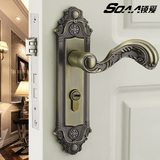 静音门锁门锁室内卧室房门锁欧式门锁三件套装机械门锁实木门锁具