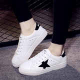 韩国星星鞋小白鞋女板鞋白色单鞋五角星男女鞋系带运动鞋休闲鞋潮