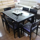 住宅家具简约现代餐桌 钢化玻璃四人六人座欧式 餐桌椅组合KA186T