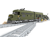 奥斯尼军事火车系列玩具 25003 益智拼装小颗粒星钻式积木带轨道