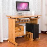 组装竹台式桌家用创意简约楠 书架电脑桌实木环保台式台式桌子 是