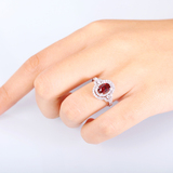 丰红珠宝 天然鸽血红红宝石戒指 18k白金钻石戒子 彩色宝石戒指女