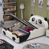 奥凡尼儿童床带护栏单人床男孩女儿童皮床家具熊猫床储物