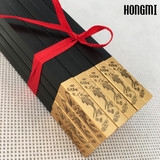 HONGMI 厂家直销乌木筷子家用环保健康红木筷子年年有余10双装