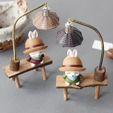 日本创意设计流氓兔小夜灯摆件卡通图案桌面摆件可爱装饰品
