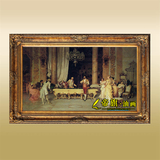 帝旗 欧美式客厅高档古典宫廷人物纯手工绘装饰油画壁画定制GR49