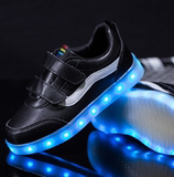 儿童发光鞋USB充电男童亮灯鞋女童夜光鞋加绒童鞋LED棉鞋运动鞋潮