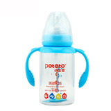 小土豆新生儿奶瓶标准口径宝宝玻璃奶瓶儿童防摔奶瓶带硅胶防护套