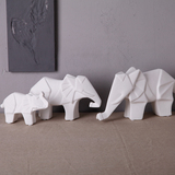 北欧创意简约家居电视柜陶瓷装饰大象折纸摆件书房办公室动物摆设