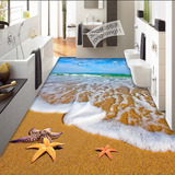 3D立体现代简约风沙滩背景墙地板砖 卫生间浴室地板瓷砖