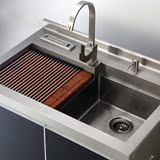 卡弗琳304不锈钢手工水槽集成水槽双槽洗菜池一体水槽A4-60