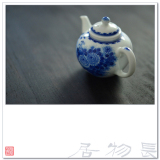 观味 手绘青花菊花纹瓷器茶壶 景德镇手工仿古陶瓷茶具