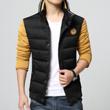 2015新款男装棉衣外套韩版修身青年立领男士冬拼色棉服潮