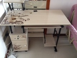 台式彩绘钢琴面烤漆电脑桌家用办公桌简易组合电脑台学习桌