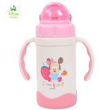宝宝喝水杯子带吸管儿童小孩婴儿水瓶迪士尼保温杯吸管杯带手柄壶