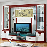 现代简约电视背景墙组合影视墙液晶电视柜 简约视听酒柜组合2.8m