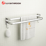 欧吉 太空铝浴室毛巾架 卫生间浴巾架双杆毛巾杆置物架壁挂免邮