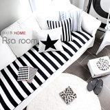 韩国代购【Asa room】沙发垫 黑白纹两面用可定做北欧风坐垫dc627