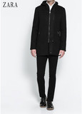 正品代购Zara2016春季中长款大衣男装夹克连帽针织风衣休闲外套潮