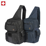 专柜正品瑞士SWISSWIN时尚胸包休闲单肩包防水尼龙布包SWk1009