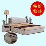 特价简约现代实木质板式床 双人床1.8米储物床米高箱床气动木床类