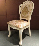 欧式实木餐椅 扶手椅饭桌椅办公椅 实木雕花椅子简约布椅子