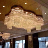 豪华大气客厅酒店大堂传统金色水晶灯吸顶灯LED长方形水晶工程灯