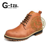 GTZU 英伦复古马丁靴春季新款男士潮流短筒系带平跟靴子0095