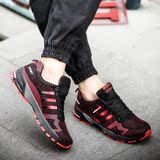 韩版男士运动鞋春秋英伦透气板鞋黑红休闲网布潮鞋舒适轻质跑步鞋
