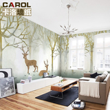 欧式森林麋鹿壁纸 复古怀旧创意大型壁画 客厅背景个性艺术墙纸