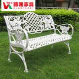 公园椅子户外铸铝长椅室外园林椅铸铝椅子休闲公园户外家具白色