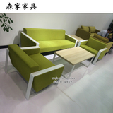 上海商务简易布艺办公沙发办公家具单人位会客接待时尚钢架沙发