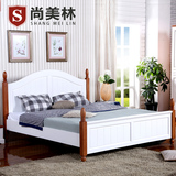 尚美林 地中海床 实木床 现代简约家具1.5 1.8米床 双人床松木床