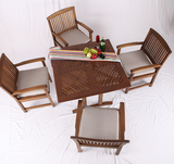 莱欣实木折叠阳台三件套喝茶桌椅方桌组合家用户外套装小户型家具