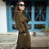 欧美韩版时尚个性潮中长款仿皮草羊毛呢子大衣绒绒外套女2015秋冬