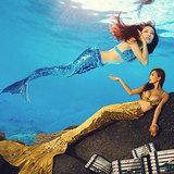 美人鱼主题服装演出个人写真影楼亮片舞台表演水下海边沙滩拍照女