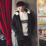 N．I．X．U新款纯色外套简约休闲棉衣男装外套青年冬季韩版棉衣潮