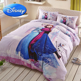 迪士尼纯棉四件套卡通 冰雪奇缘公主被套 儿童床上用品女孩三件套