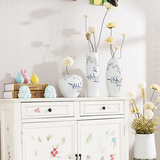 现代简约时尚陶瓷干花花插花瓶三件套客厅家居装饰摆件白色工艺品