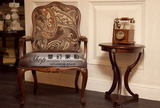 美式实木仿古做旧餐椅书椅欧式风格样板房布艺休闲椅可定制椅子