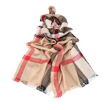 BURBERRY博柏利多色混合材质格纹样式女士围巾