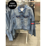 HM H&M专柜正品代购2015夏新款女装做旧牛仔夹克外套0245274004