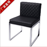 不锈钢餐椅简约时尚现代矮靠背皮革椅子休闲电脑椅特价酒店宜家椅