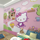 大型壁画电视背景墙卧室KTV壁纸主题儿童房卡通墙纸 kitty凯迪猫