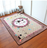高品质可爱猫卡通珊瑚绒地毯小孩爬行地垫 小猫毯子防滑吸水地垫